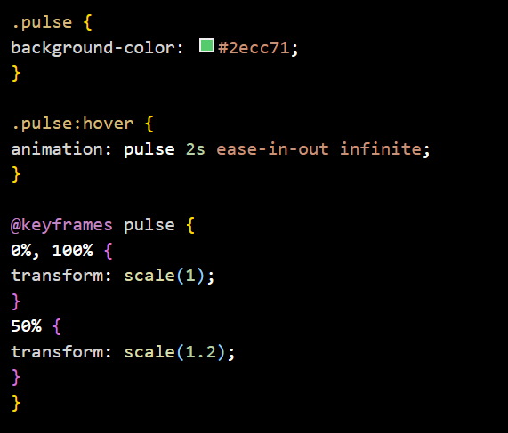 Example of a pulse animation