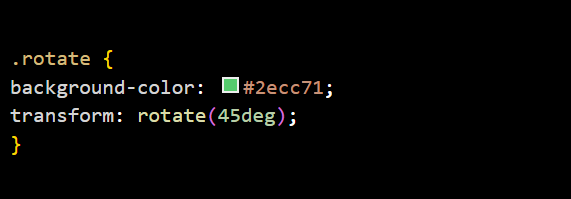 Example of CSS transform rotate